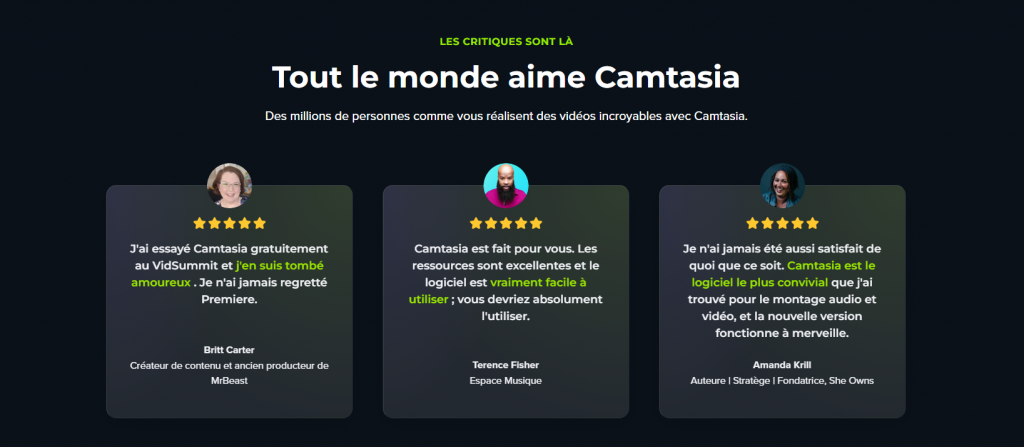 Camtasia logiciel de montage vidéo