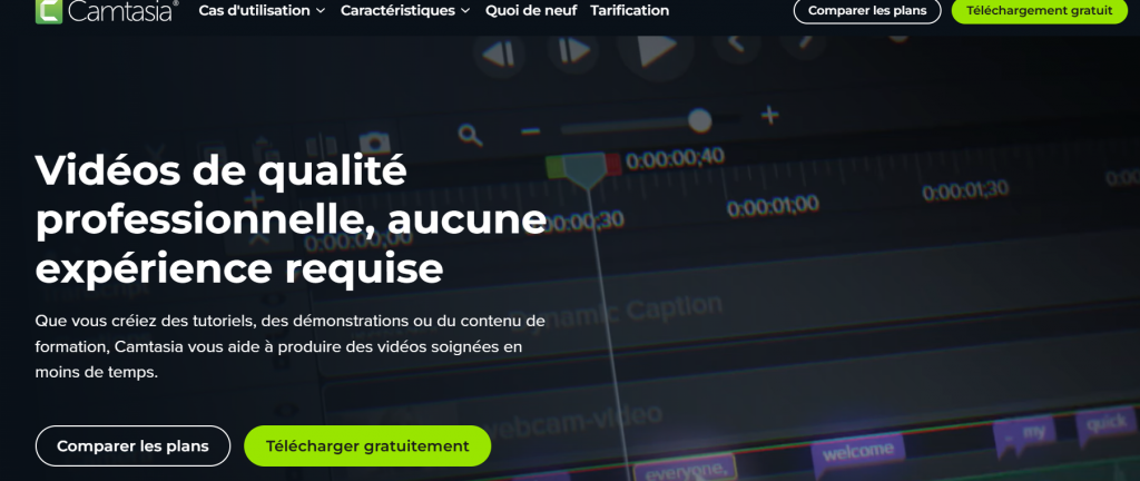 Camtasia logiciel de montage vidéo