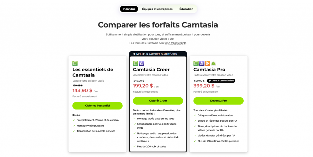 Camtasia logiciel de montage vidéo