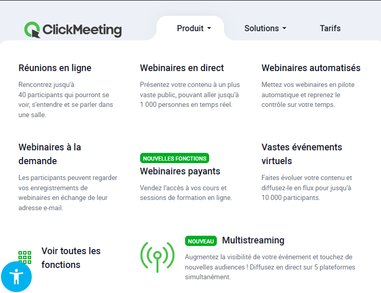 ClickMeeting La Plateforme de Webinar