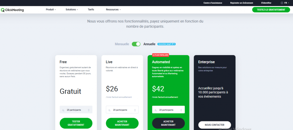ClickMeeting La Plateforme de Webinar