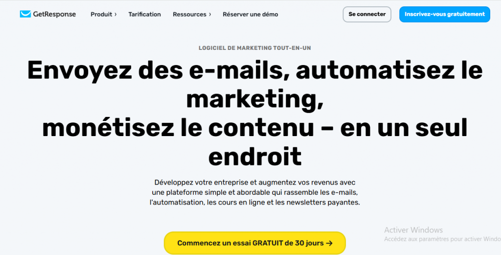 Avis GetResponse Emailing