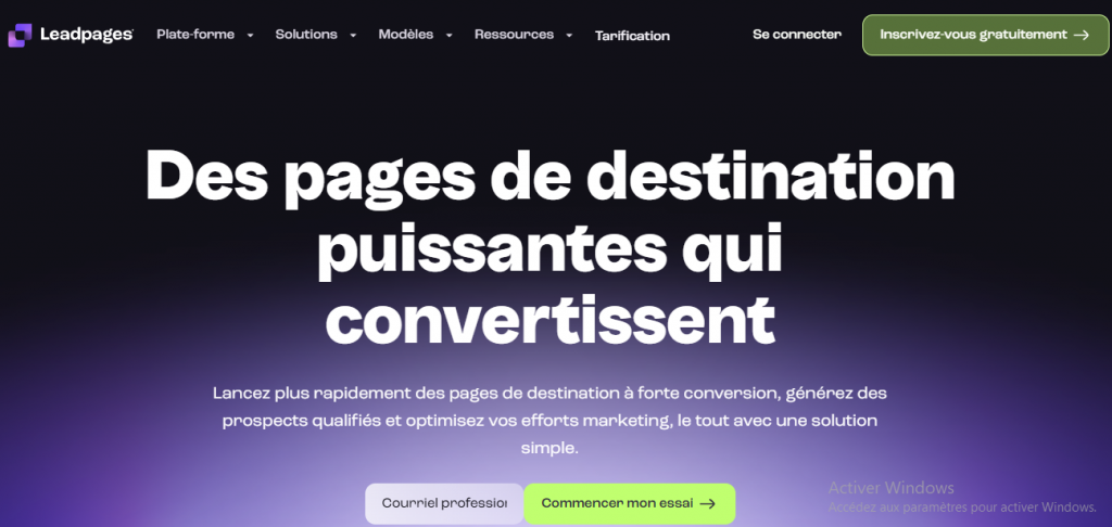 Leadpages Créateur de Landing Page