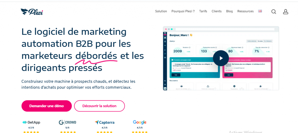 Avis Plezi Outil de Marketing Automation