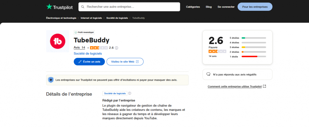 TubeBuddy Dynamiter Chaîne YouTube