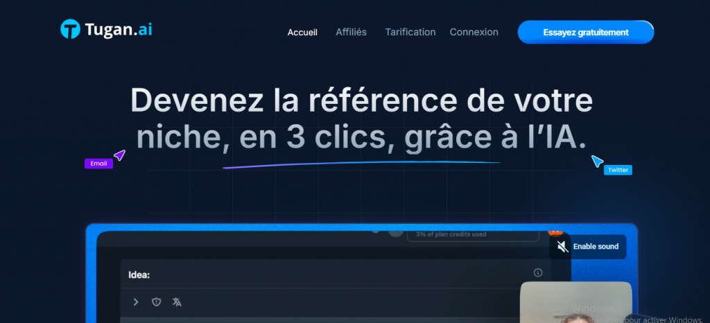 Tugan.ai Outil pour Créer du Contenu